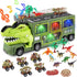 21 in 1 Dinosaur Truck Toys for 3-7 Year Olds, T-Rex Transport Car Carrier with 5 Pull Back Cars and 9 Dino Figures