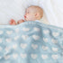 Kid Nation Super Soft Baby Blanket, Heart Design in Blue, 30 x 40 inch