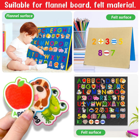 Felt Learning Letters and Numbers, 75 Felt Board Pieces for Alphabet ABC Learning for Toddlers, Kindergarten