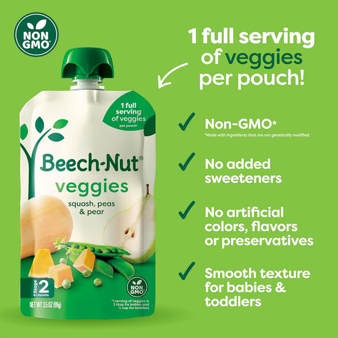 Pack, Pack, 3.5 oz (18 Pack) Beech-Nut Baby Food Pouches Variety NEW Farmer's Favorites Fruit & Veggie Purees Variety