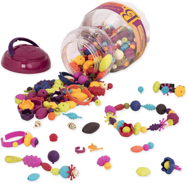 B. toys – Pop Arty! 500 Pcs Jewelry Making Kit – Creative Pop Snap Bead Set for Kids – DIY Craft Necklaces, Rings,