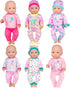6 Sets Baby Doll Clothes, Fancy Outfit Dress Doll Accessories for 14-16 Inch Baby Dolls, Pjs for 43cm New Born Dolls