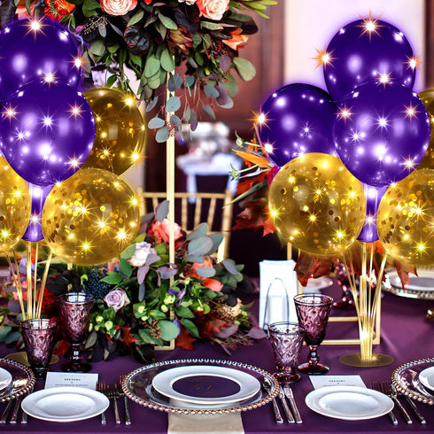 10 Set 100 Junkin Balloon Stand Kit for Centerpiece with LED String Light Pcs Balloons Light up Table Balloon Stand