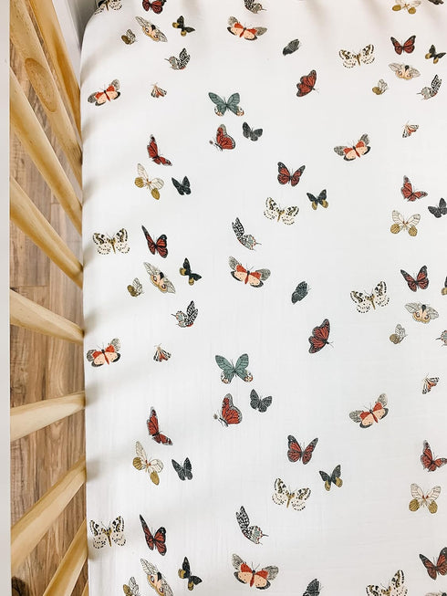 Clementine Kids Butterfly Crib Sheets - Soft Cotton Bedding