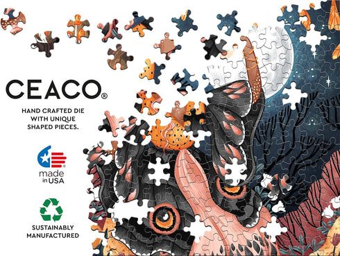 Ceaco – Mystic Moth Lady - 300 Piece Jigsaw Space Saver Puzzle for Smaller Spaces and Surfaces