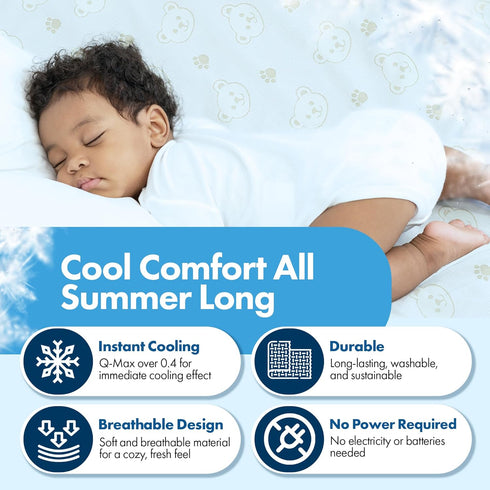 GML Summer 27.5x47 Teddy Cooling Crib Mattress Pad Waterproof Baby Mattress Protector for Toddler Bed Soft, Breathable