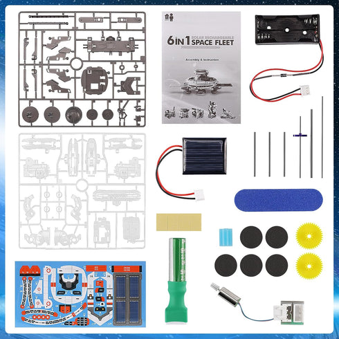 STEM Projects for Kids Ages 8-12, 6-in-1 Solar Robot Kit, Space Toys for 10-Year-Old Boy Girl Gift, Science Kits