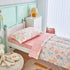 Joyreap 4 Set Set, Piece Cotton Toddler Bedding for Girls, Pink Flowers Design, Soft n Breathable Cotton Toddler