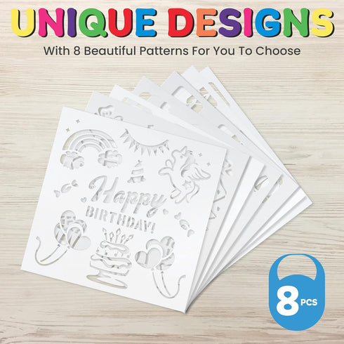 Baby Bibs Set - 8 Bibs, 8 Fabric Markers, 8 Stencils, 2 Ply Knit Terry Solid White Feeder Bibs - Baby Gifts Registry