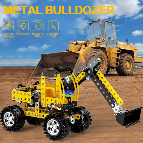 Lucky Doug Stem Building Projects Toys for Kids 8-12 Years Old, Metal Building Construction Model Kit