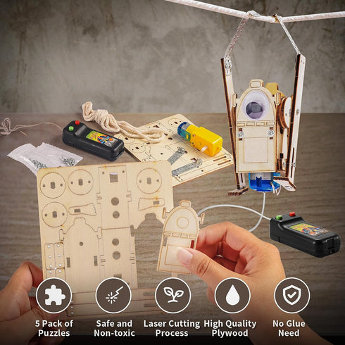 STEM Kits for Kids Ages 5-12, Robot Building Crafts Kit, 3D Wooden Puzzles, Woodworking Model Toys