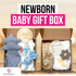 Set DI'FRANT Newborn Baby Gift Box | Baby Essentials Educational Teething Toy & Soothing Crochet Rattle |Baby Boy Stuff