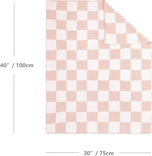 30"X40" Cozy 75X100cm CREVENT Soft Warm Chenille Baby Blanket for Girls Boys, Newborn Essentials for Infant, Baby