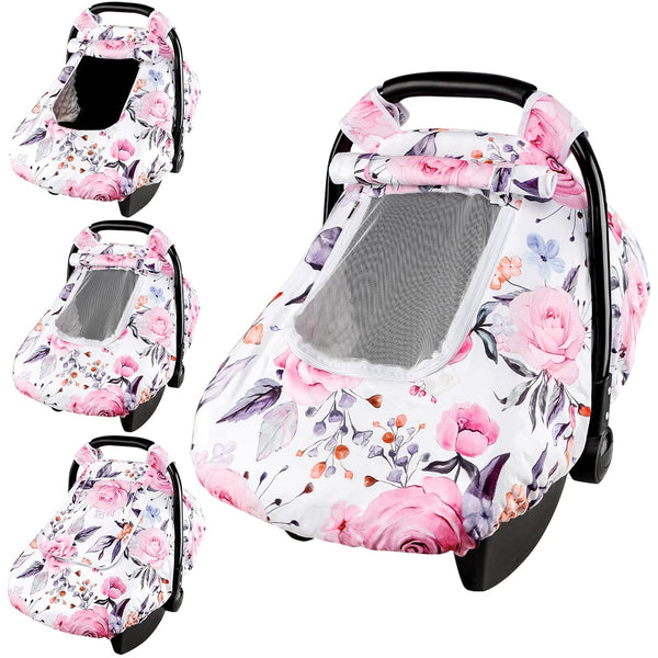 Floral Baby Carseat Cover Girls, Pea Pod Infant Car Seat Covers Canopy