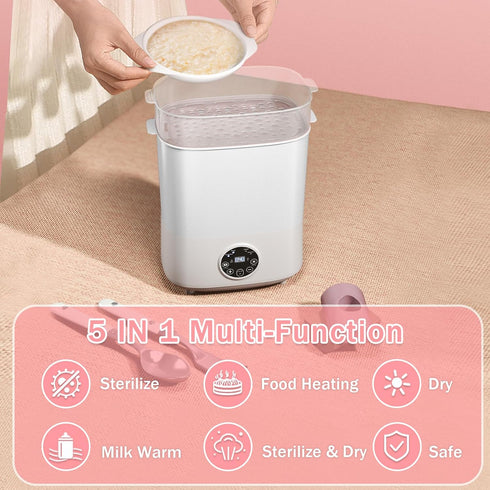 5-in-1 2 Fisca Baby Bottle Sterilizer and Dryer, Large Capacity Bottle Sanitizer and Dryer, Layers Compact Baby Bottle