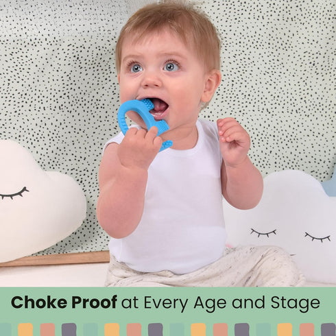 Teething Toys for Babies Age 0 to 6 Months - Baby Elefun 5X Pain Relief Smart Teether - Silicone Baby Teething Toy Ring