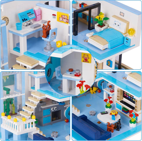 Friends House Building Block Set, Pets Collection Small Brick Model Set, Creative Mini Toy Building Sets for Kids 8+,