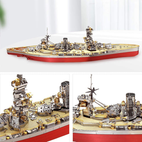 Piececool 3D Metal Puzzle Warship Model Kits, Fuso Battleship DIY Building Kits for Adults, 330 Pcs Brain Teaser