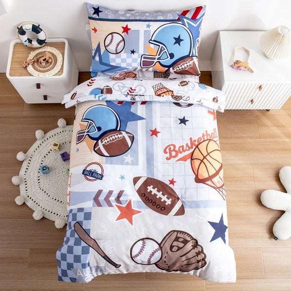 4-Piece Toddler Bedding Set for Boys - Soft & Skin Friendly Toddler