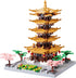 JXRLMB Chinese Ancient Famous Architecture Micro Building Blocks Set for Adults Yellow
