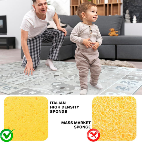 6-12 1-3 QUOKKA Baby Mat for Floor Play for Babies Months Super Soft Baby Floor Play Mat for Toddlers ABC Grey Extra