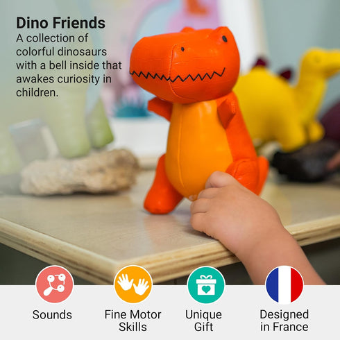 Little Big Friends Dino Friends | Rex The Tyrannosaurus | Vegan Leather | Easy to Clean | Stimulate Senses