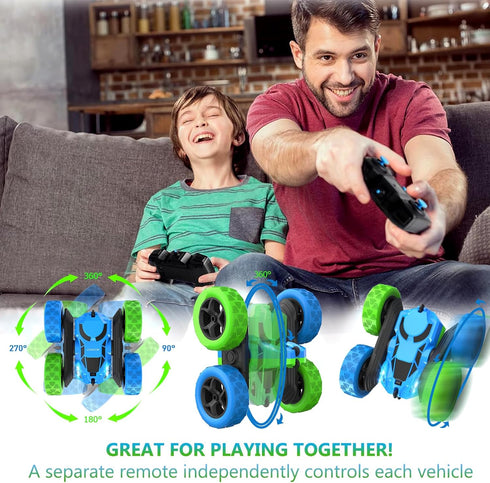 cosone Remote Control Car Toys for Boys, 4WD 2.4GHz Double Sided 360° Rotating All Terrain RC Cars