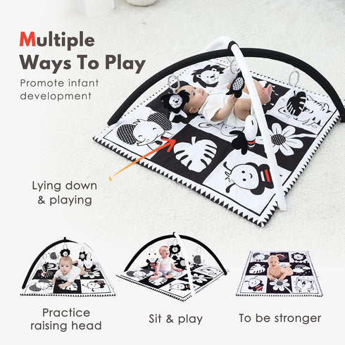 Tummy 0 3 6 9 12 5 Lovvie & Joy Baby Play Activity Gym Time Mat for Infant,Baby Gyms & Playmats for Babies to Months