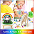 12 Pack BOIKOKY DIY Mini Canvas Painting Party Favor Bags - Includes Easel, Acrylic Paint, Splash Tattoos, Brushes