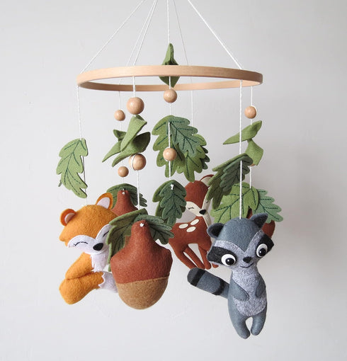 Goukurlsma Woodland Crib Mobile Woodland Baby Mobile for Crib Forest Animals Theme Mobile