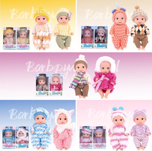 Vueos 10pcs Set 4 Inch 3+ Reborn Baby Dolls - Open Eyes Realistic Baby Doll Toys for Kids, Mini Dolls Collection
