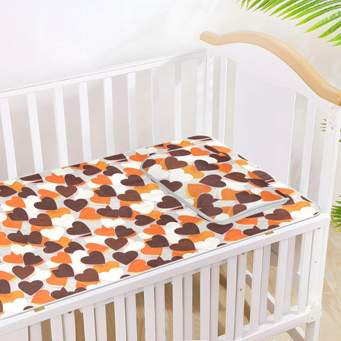 miaozhen 28" 52" Cooling Baby Mattress x Breathable Colorful Gradient Heart Khaki White Crib Padding for Kids, Adult