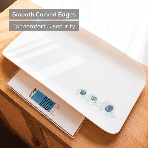 BY82 396lbs, 4 Beurer Multifunctional Baby Scale for Infants, Pets, Kids, & Adults up to Measures in Units with Backlit