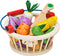 Victostar Magnetic Wooden Cutting Fruits and Vegetables Play Toy Set with Basket