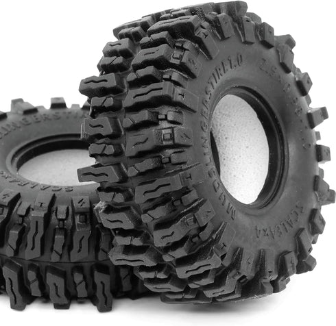 HOBBYSOUL 1.0 Mud Slingers Tires 64 * 25mm Super Soft Sticky Crawler Tires for RC 1/24 AX24 SCX24 FCX24 1/18 TRX4M