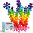 Clip Connect 100 Pieces, Diameter 1.5", Interlocking Solid Plastic Building Blocks Set for Early STEM Education