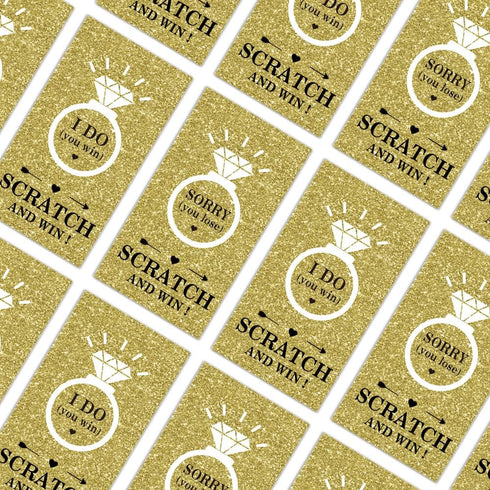 Gold Diamond Bridal Shower Scratch Off Game Cards (32 PCS), Gift Certificate Scratch Off Cards for Wedding Activities