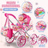 Baby Doll Stroller Toys Set with 12.5" Baby Doll, Dining Chair, Quilt Pillow, 24 PCS Accessories for Girls Toddlers