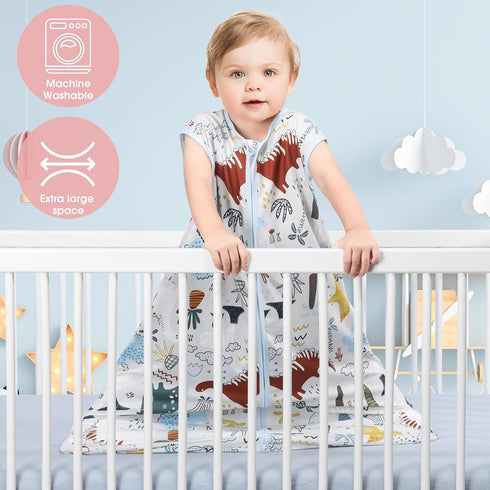 6-12 3 Pack 100% 2-Way 0.3 GUNTAIL Baby Sleep Sack Months Baby Wearable Blanket Rayon Cotton Zipper Toddler Sleeping