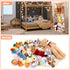 ACEPRUT ACE PRODUCT 52.3"x16.5", ACEPRUT Large Stuffed Animal Storage Natural Pine Wood Stuffed Animal Organizer Holder