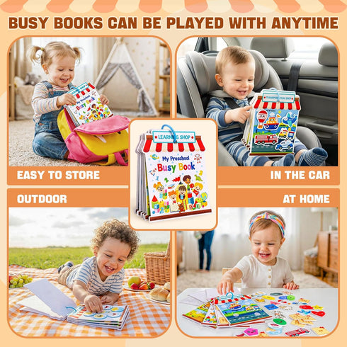 1-3, 1+, Activity Books for toddlers Montessori Felt Busy Book for Toddlers, Educational Sensory Toys for Baby