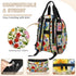 Eativisa Backpack-Multi-functional Colorful floral patterns Diaper Bag mother and baby bag Thermal compartment USB