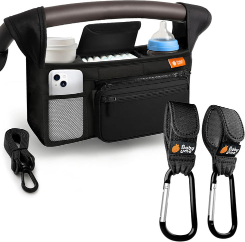 Baby Uma Stroller Caddy & Stroller Hooks - Universal Organizer Bag with