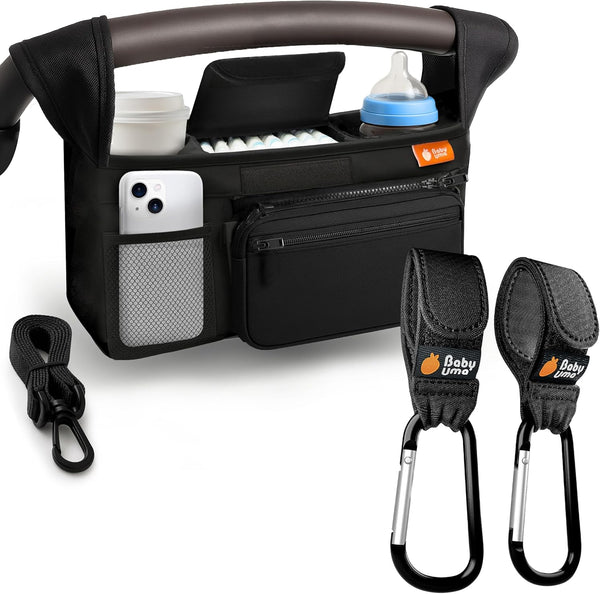 Baby Uma Stroller Caddy & Stroller Hooks - Universal Organizer Bag with