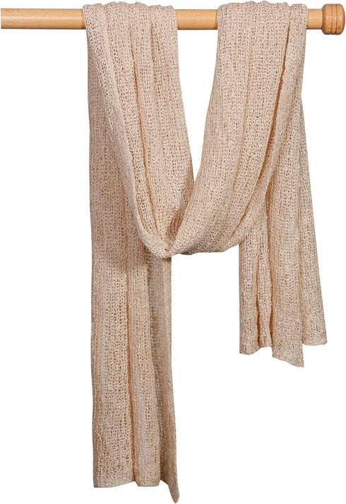 Matissa Newborn Baby Photography Prop, Swaddle Cheesecloth Knit Crochet Wrap, 16 Colors Available (Beige)