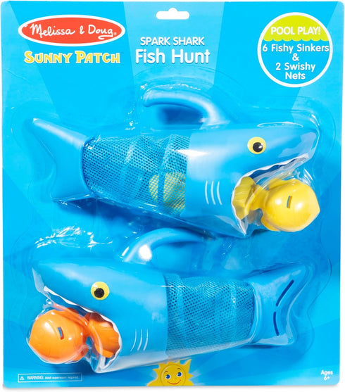 2 6 Melissa & Doug Sunny Patch Spark Shark Fish Hunt Pool Game with Nets and Fish to Catch