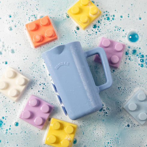 100% Rinzee Baby Bath Cup with Suctions - BPA Free, Food Grade Silicone Rinse Cup, Clutter-Free Tub Area, Kids Learning