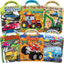 Elfew 6 Pack Car Sticker Books for Toddlers 2-4, Reusable 3D Puffy
