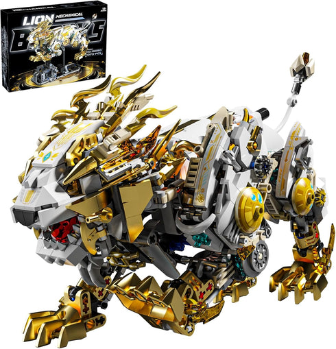 CSNRHG Set Mechanical Lion Building Block Toy Futuristic Mechanical Beast Model with Movable Parts & Gears Premium