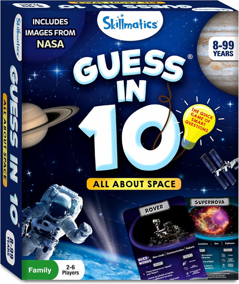 Skillmatics Collectible Card Game - Guess in 10 NASA Space, Educational Toys for Boys, Girls, Kids & Families, Ages 8+